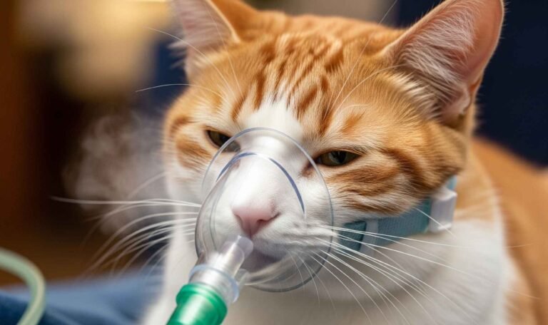 a cat is receiving oxygen at pet care hospital in Kolkata