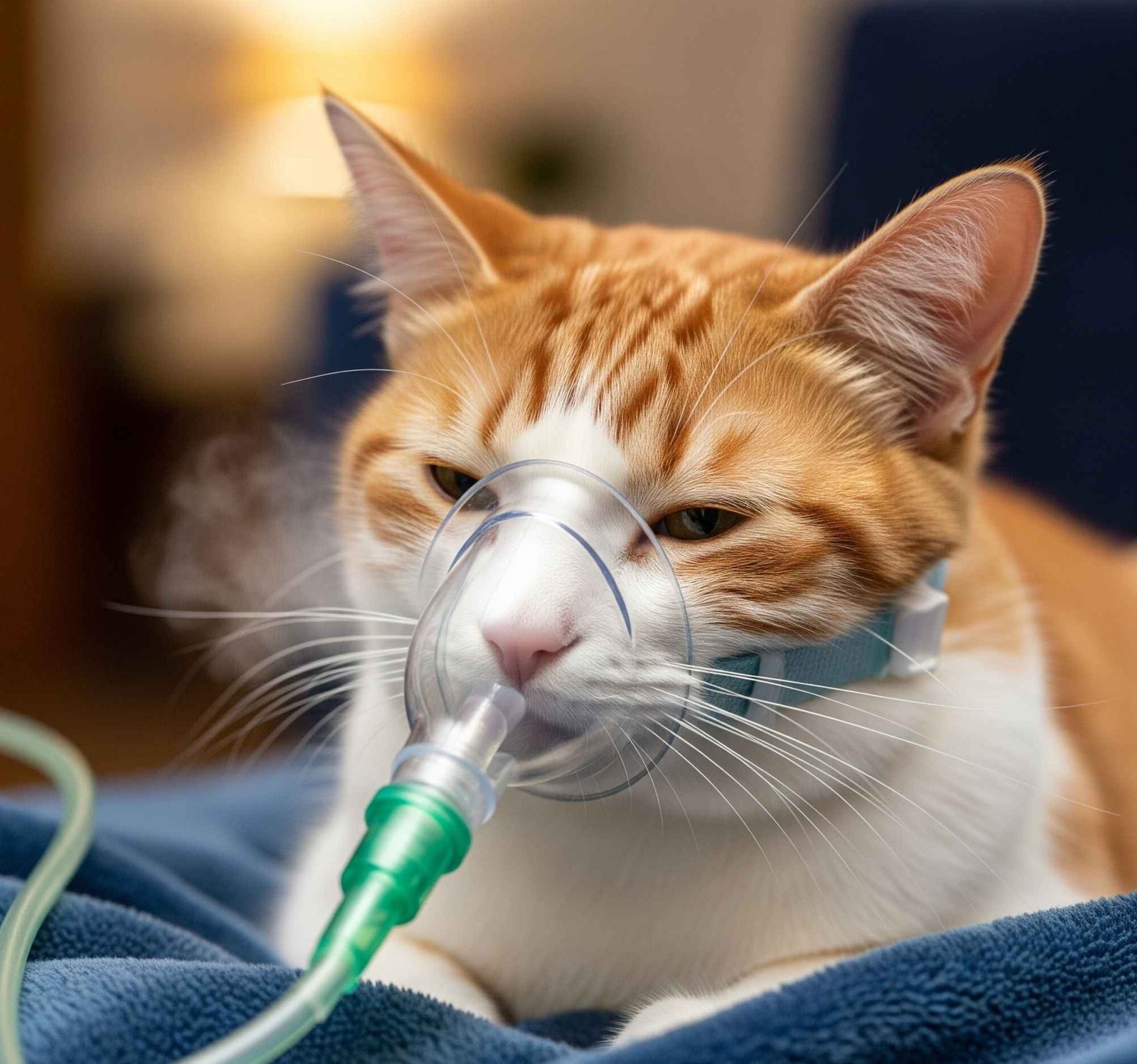 a cat is receiving oxygen at pet care hospital in Kolkata
