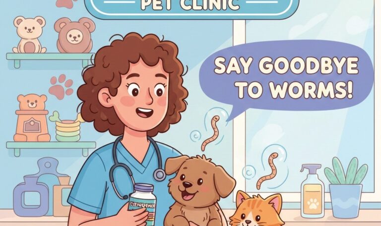 Veterinarian at PUPS & KITS Pet Hospital giving deworming tablets to a puppy and kitten during deworming in Tollygunge