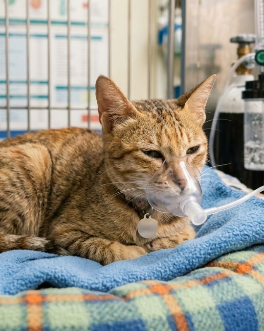 Cat is sick at Pups and Kits Pet Hospital