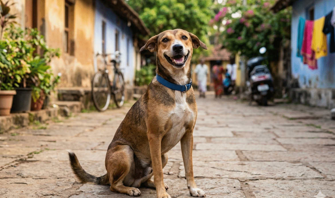 smiling indian dog